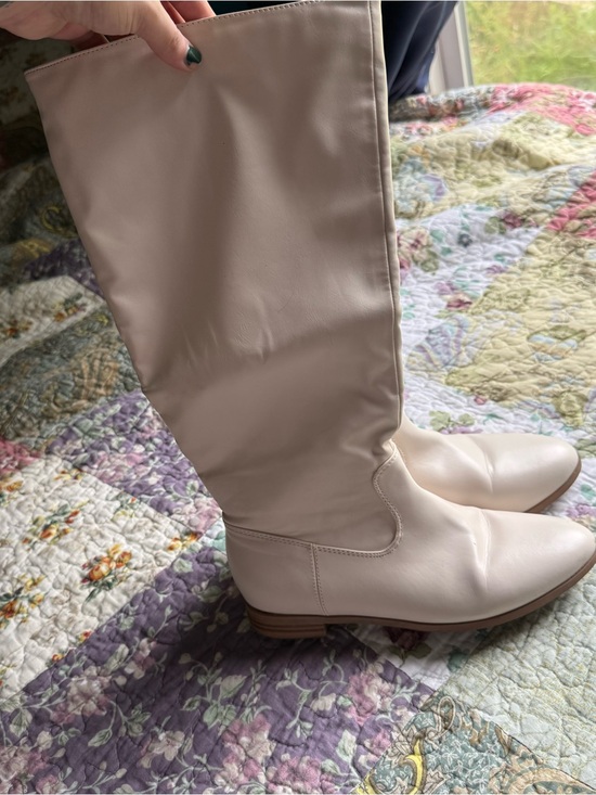 JustFab Shoes - JustFab Over-the-Knee Boots in Cream